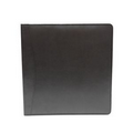 Lucca Executive Leatherette 2" Capacity 3-Ring Binder- Midnight Black